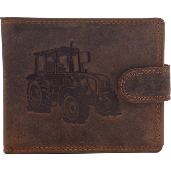 Pánska kožená peňaženka MERCUCIO svetlohnedá embos traktor 2911906 60313112