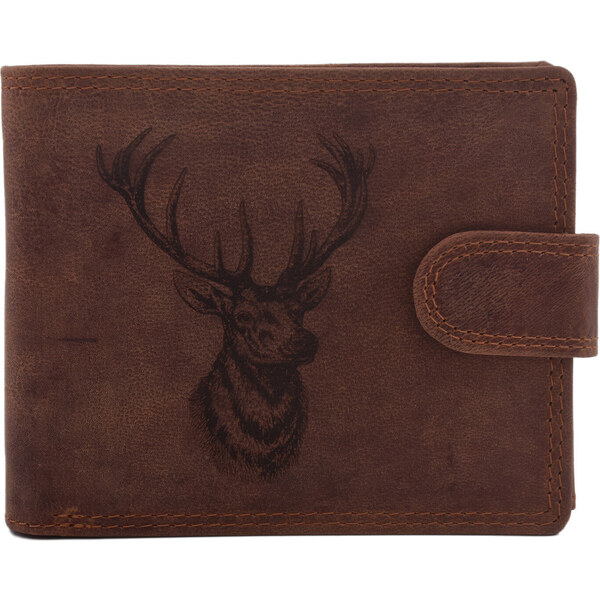 Pánska kožená peňaženka MERCUCIO svetlohnedá vzor 11 jeleň hlava 36435878