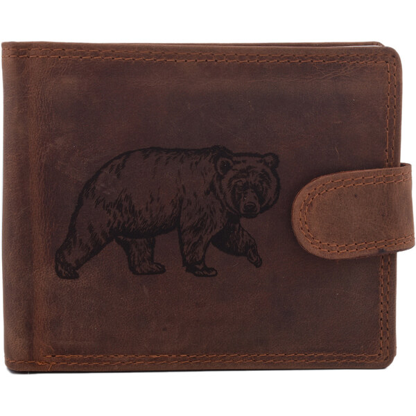 Pánska kožená peňaženka MERCUCIO svetlohnedá vzor 20 medveď 2911906 36435884