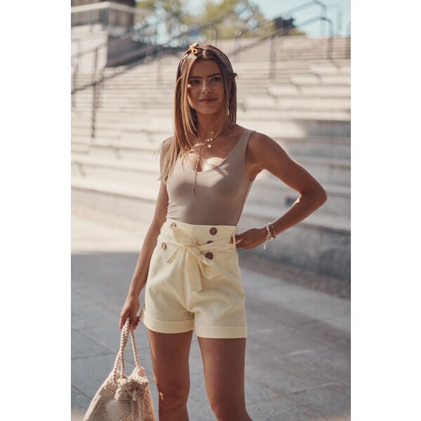 FASARDI Yellow womens high-waisted shorts 50637327