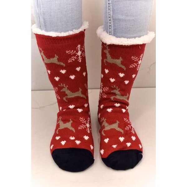 AURA.VIA Dámske červené ponožkové papuče SOGA 36442716