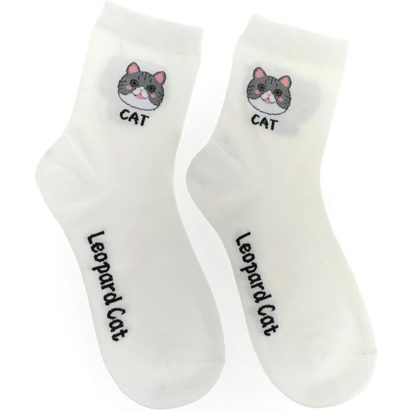 AURA.VIA Biele ponožky YERO CAT 36442868