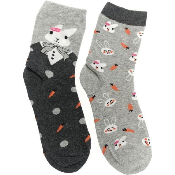 AURA.VIA Sivé ponožky DUO ZAJKO 36442881