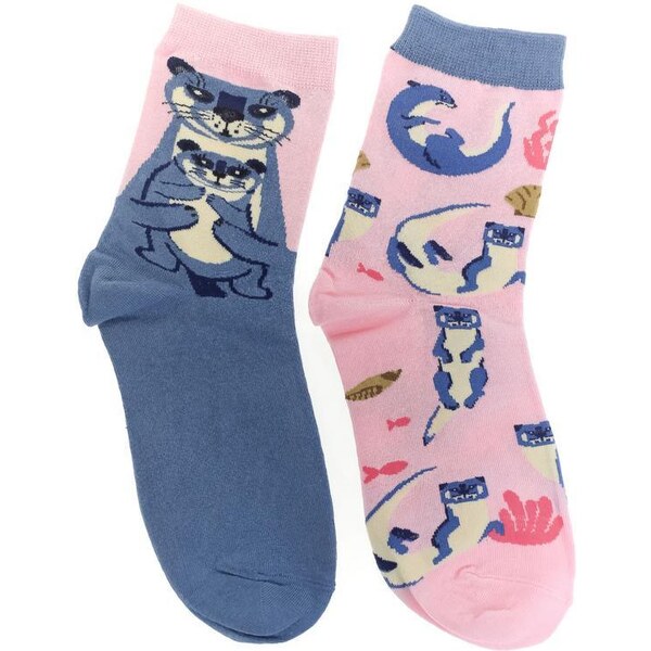 AURA.VIA Ružovo-modré ponožky DUO 36442884