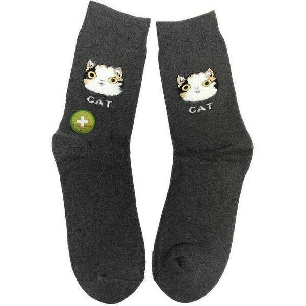 AURA.VIA Tmavosivé ponožky BAMBOO CAT 36442989
