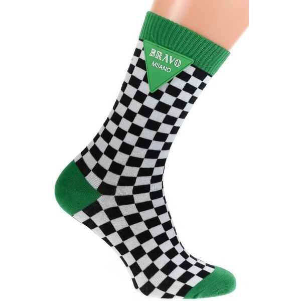 AURA.VIA Bielo-zelené ponožky BRAVO 36442994