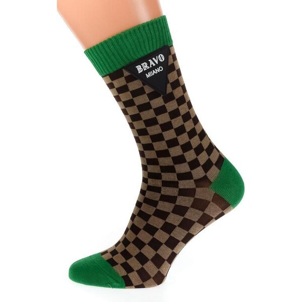 AURA.VIA Hnedo-zelené ponožky BRAVO 36442995