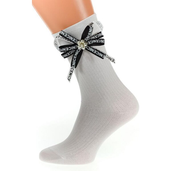 AURA.VIA Biele ponožky BOWY 36442996