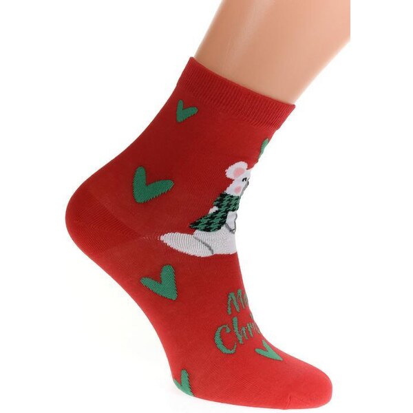 AURA.VIA Červené ponožky VIANOCE 50892182