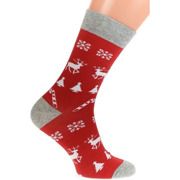 AURA.VIA Červeno-sivé ponožky VIANKY 36443085