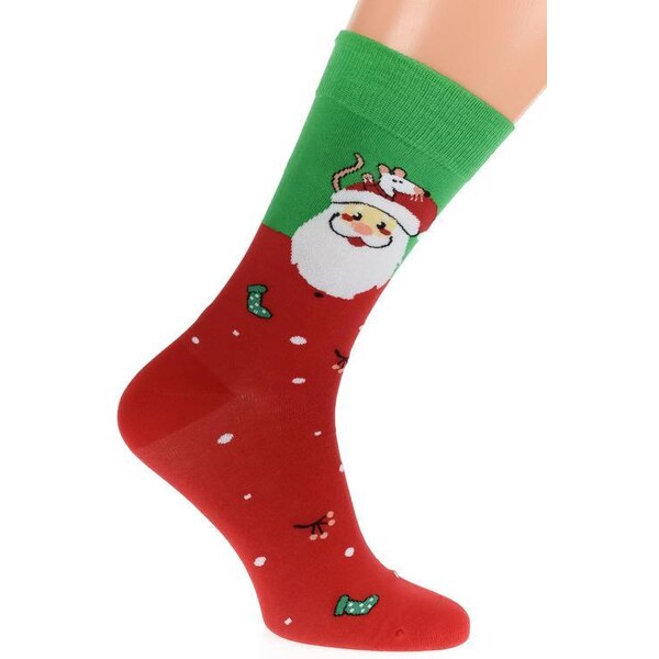 AURA.VIA Červeno-zelené ponožky VIANOCE 36443089