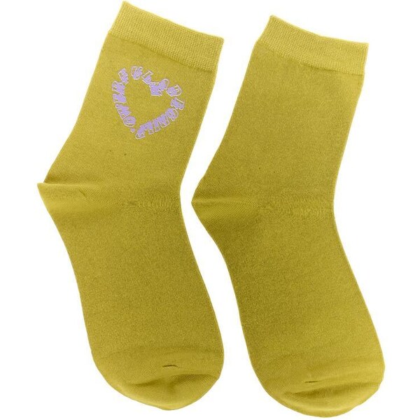 AURA.VIA Horčicové ponožky HEART 36443111