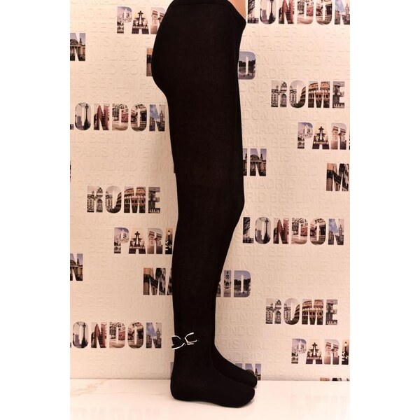 AURA.VIA Detské čierne pančuchy BANS 36333845