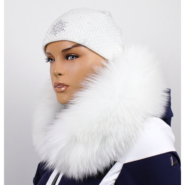 Sikora Kožušinový lem na kapucňu - golier medvedíkovec snehobiely M 61688754