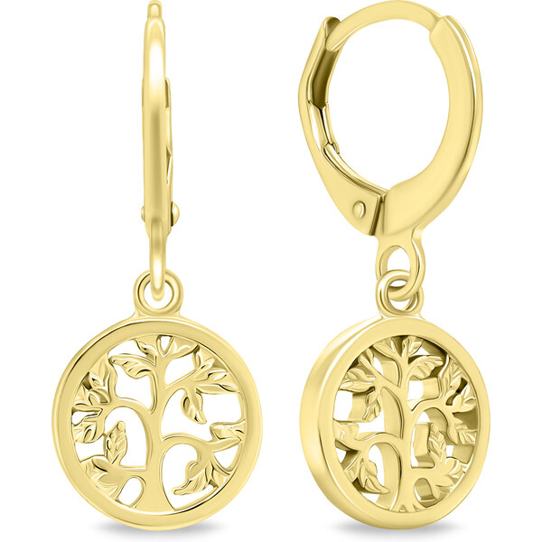 Brilio Silver Pozlátené kruhové náušnice Strom života EA648Y 66614611