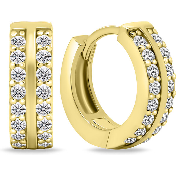 Brilio Silver Nadčasové pozlátené kruhy so zirkónmi EA662Y 66587618