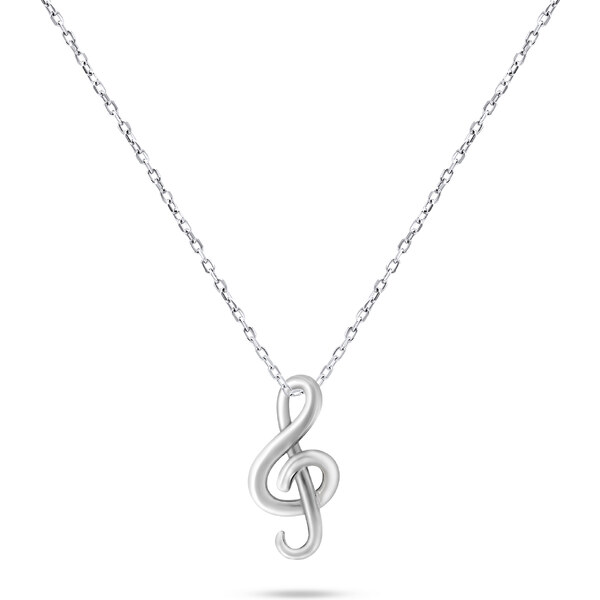Brilio Silver Slušivý strieborný náhrdelník Husľový kľúč NCL67W 66579137