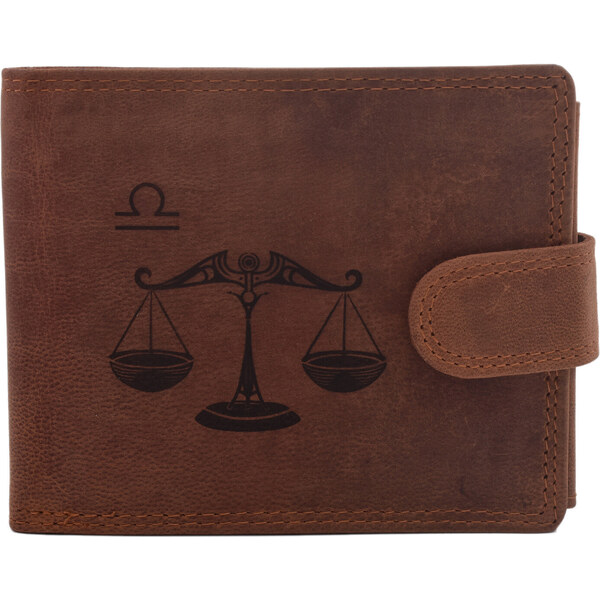 Pánska kožená peňaženka MERCUCIO svetlohnedá vzor 35 znamenie váhy 36453887