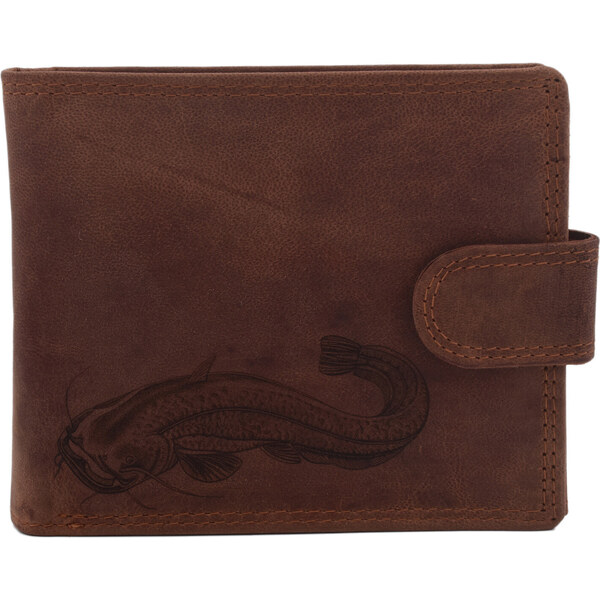 Pánska kožená peňaženka MERCUCIO svetlohnedá vzor 6 sumec celý 2911906 36453927