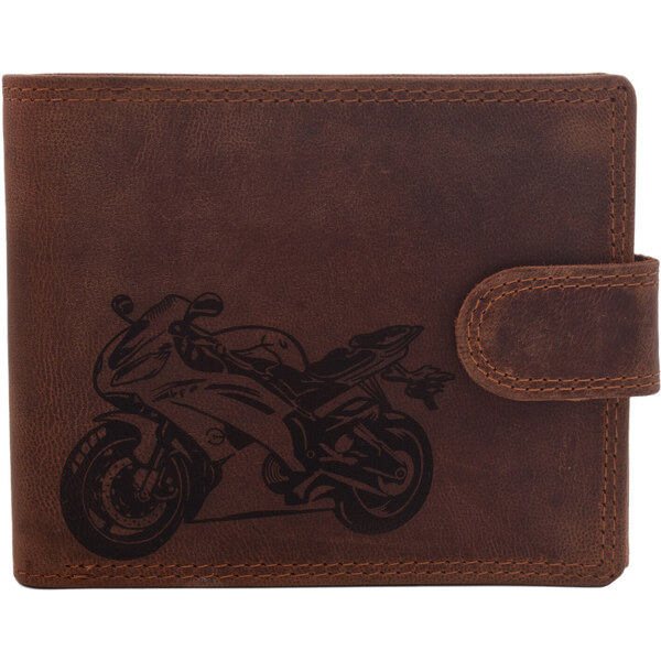 Pánska kožená peňaženka MERCUCIO svetlohnedá vzor 73 motorka cestná 36453937