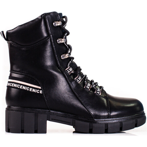 Čierne dámske šnurovacie workery Shelovet H1182B 66148645