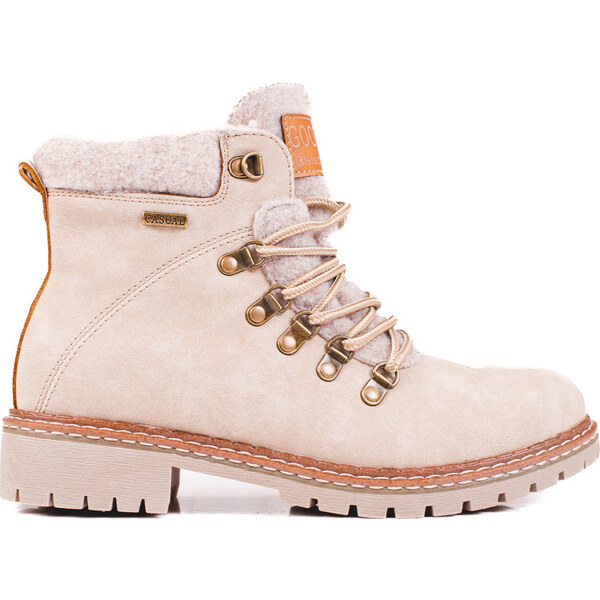 Goodin Béžové dámske traperky s kožušinou Shelovet GD-TL20BE 36455370