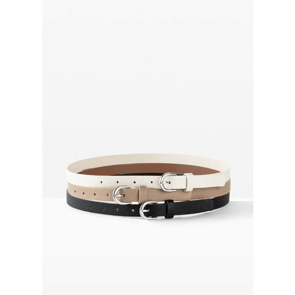 bonprix Súprava opaskov 3 ks, farba béžová 44971276