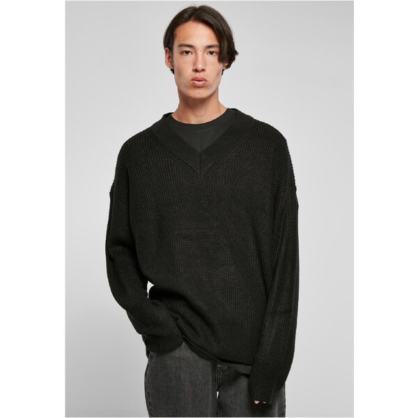 Urban Classics Black sweater with V-neck 50680121