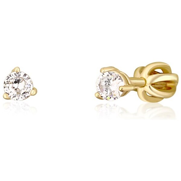 JVD Pôvabné pozlátené náušnice kôstky so zirkónmi SVLE1501XH2GO 0,4 cm 66579738