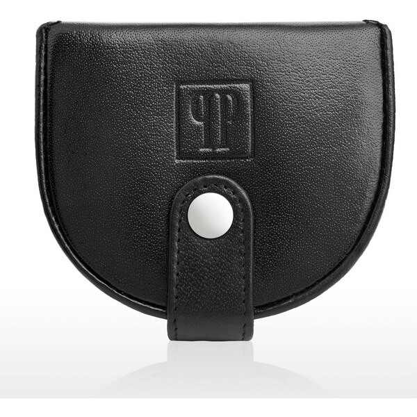 PAOLO PERUZZI Kožená peňaženka na mince T-50-BL | čierna T-50-BL 47295188