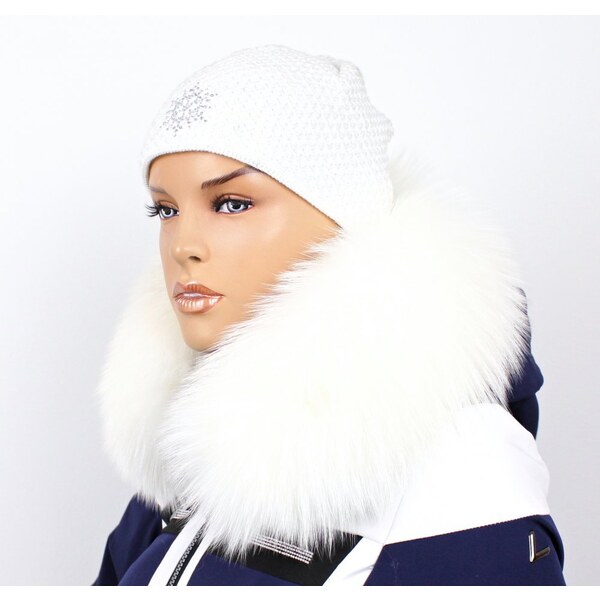 Sikora Kožušinový lem na kapucňu - golier medvedíkovec snehobiely M 46857995