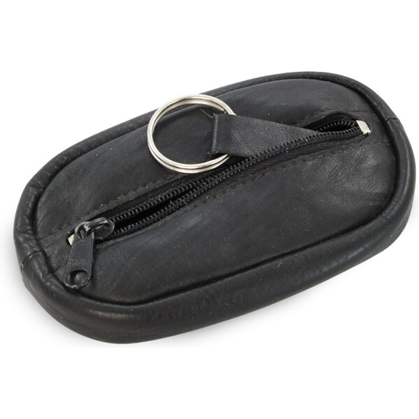 Arwel Čierna kožená zipsová kľúčenka 619-0366-60 36559622