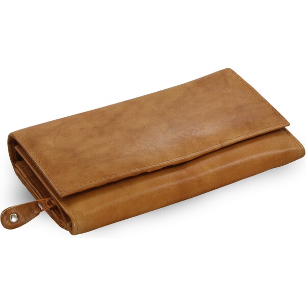 Arwel Svetlo hnedá dámska listová kožená peňaženka s poklopom 511-7120 36559671