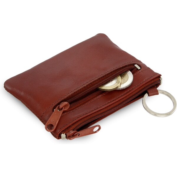 Arwel Hnedá kožená dvojzipsová kľúčenka 619-0370-41 36559925