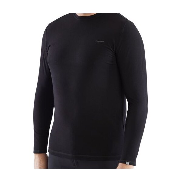 Pánske bambusové tričko s merino vlnou Viking TERES čierna 36578822