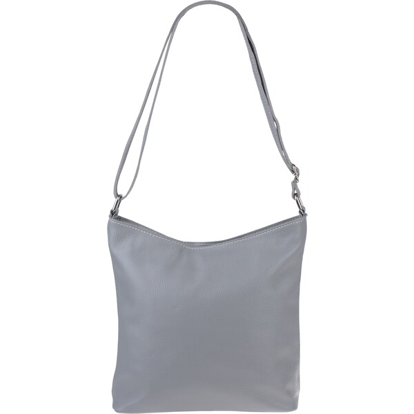 Sivá kožená talianska crossbody kabelka Ebe Grigia Chiaro NovaKabelka 13356520