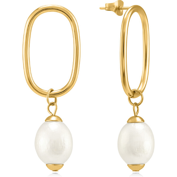 Troli Krásne pozlátené náušnice s pravými perlami VAAJDE201461G 66591376