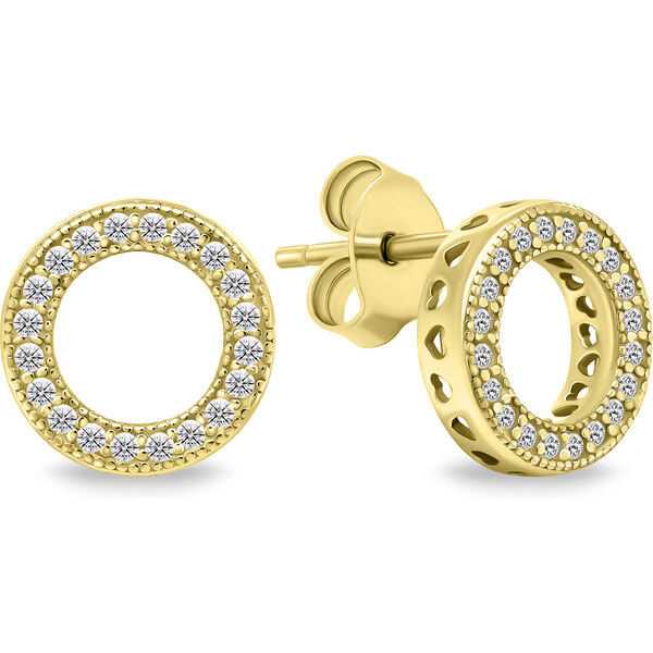 Brilio Silver Nadčasové pozlátené náušnice so zirkónmi EA607Y 66614598