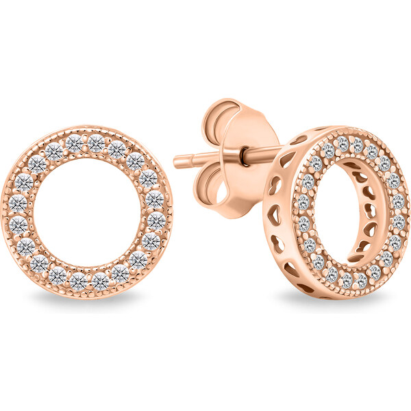 Brilio Silver Nadčasové bronzové náušnice so zirkónmi EA607R 66614590