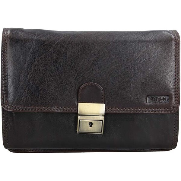 Pánska kožená Etue LAGEN E-2015/T - TMAVO HNEDÁ - D.BRN 36604945