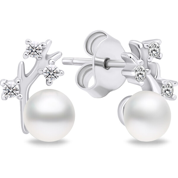 Brilio Silver Jedinečné strieborné náušnice s pravými perlami EA622W 66579936