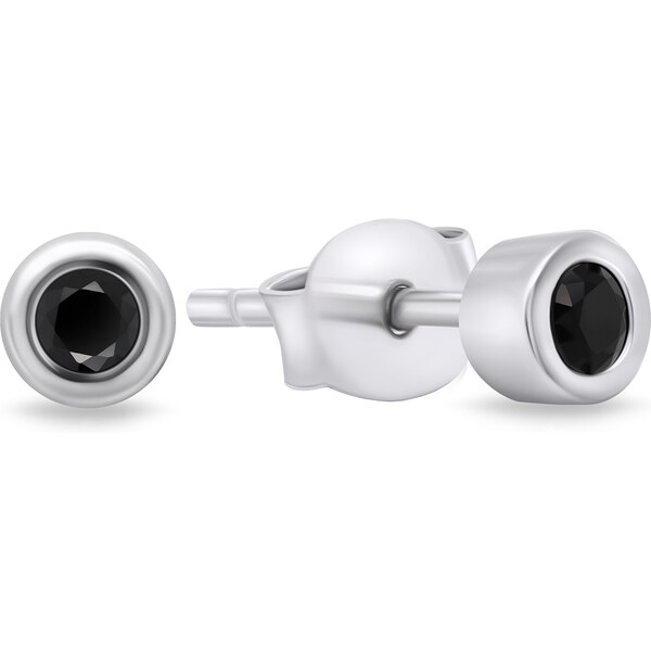 Brilio Silver Nadčasové strieborné náušnice s čiernymi zirkónmi 66579477