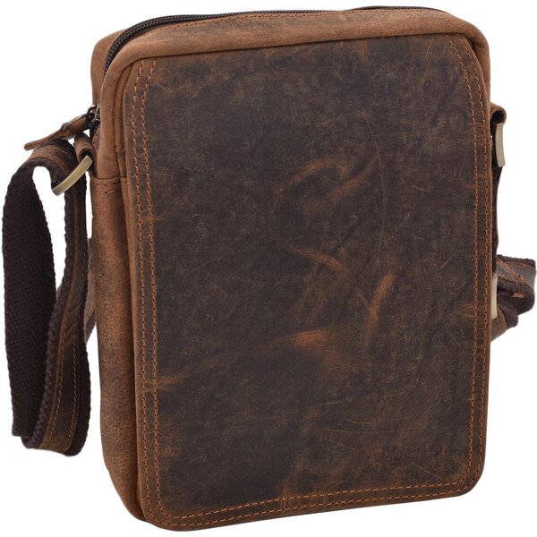Mercucio Pánske kožené crossbody tmavohnedý hunter V 250586 36622304