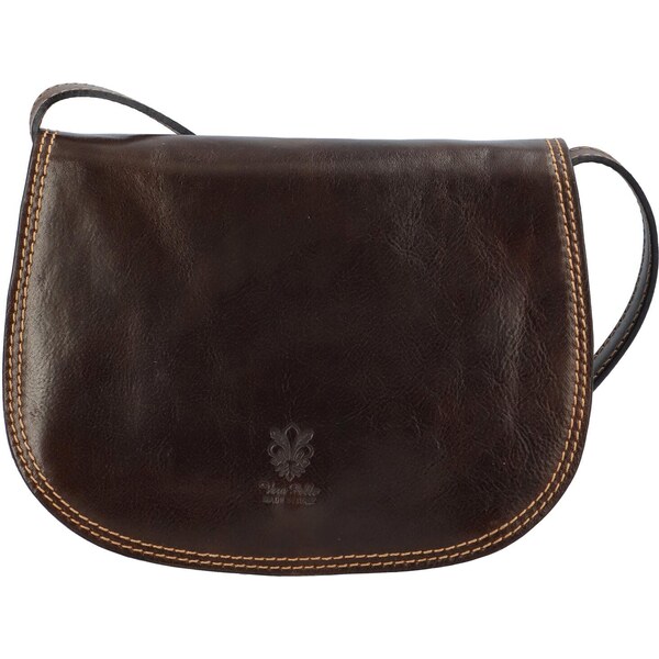 Delami Vera Pelle Dámska kožená crossbody kabelka tmavo hnedá - Delami 65119656