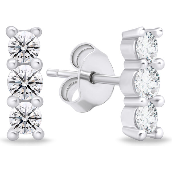 Brilio Silver Módne strieborné náušnice s čírymi zirkónmi EA605W 66614603