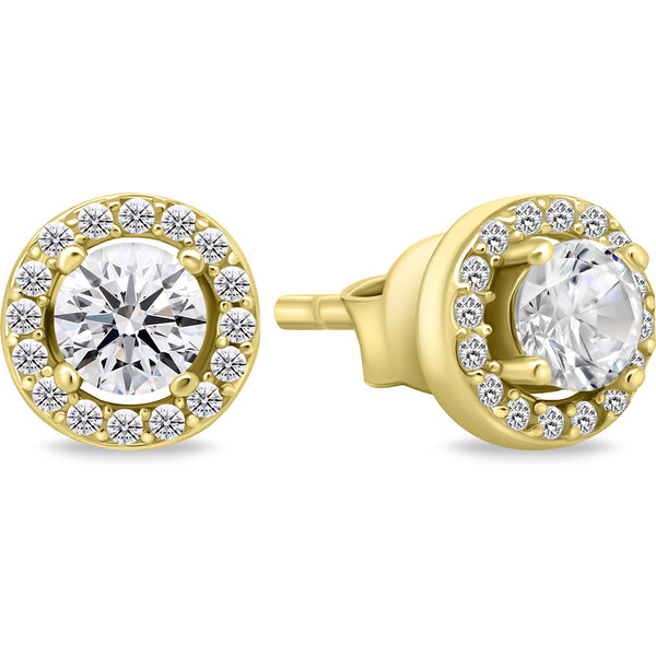 Brilio Silver Krásne pozlátené náušnice so zirkónmi EA604Y 66594469