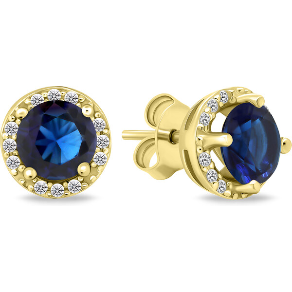 Brilio Silver Blyštivé pozlátené náušnice so zirkónmi EA601YB 66614570