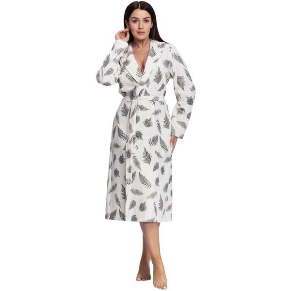 Dorota Velúrový župan Jennifer ecru s papradím 25954902