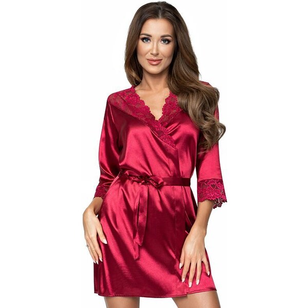 Donna Luxusný saténový župan Colette vínový 27744653