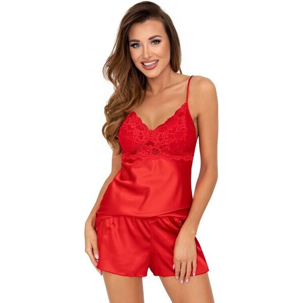 Donna Luxusné saténové pyžamo Colette červené 30118908